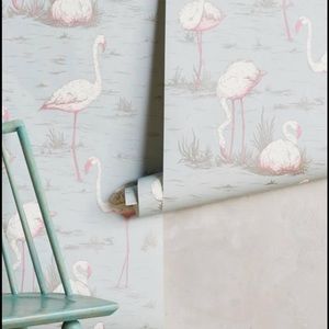 Wading Flamingos Wallpaper Cole & Son Pink Mint